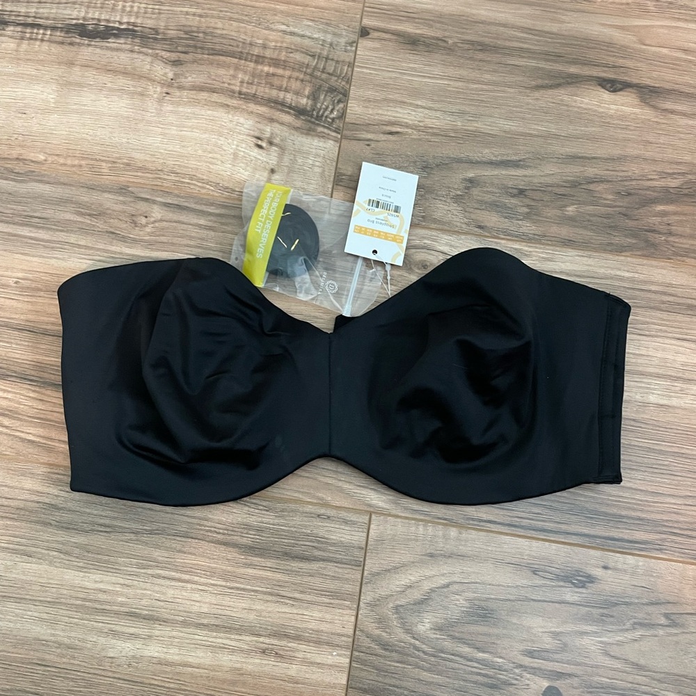 Delimira NWT strapless black bra 34DD